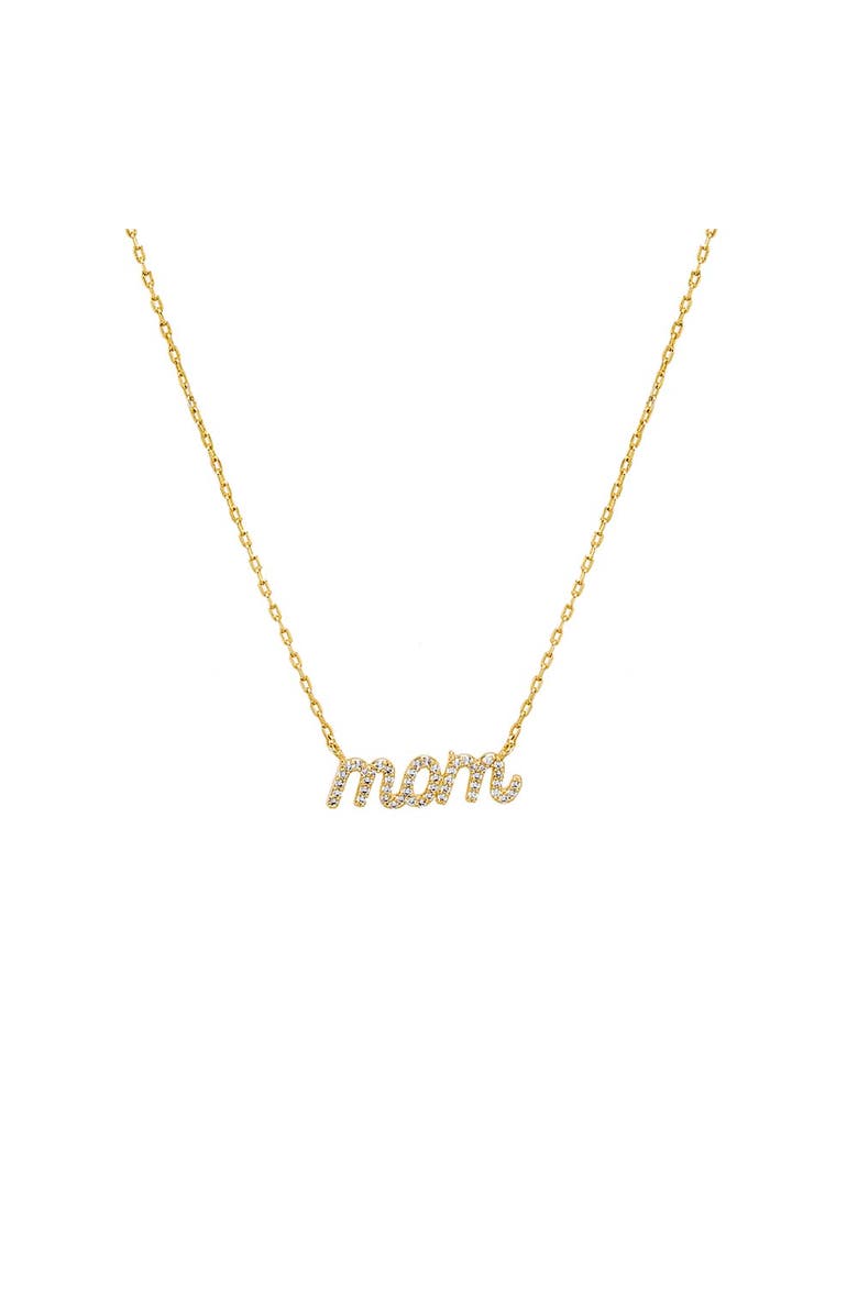 BY ADINA EDEN Pave Lowercase Mom Necklace, Main, color, Gold