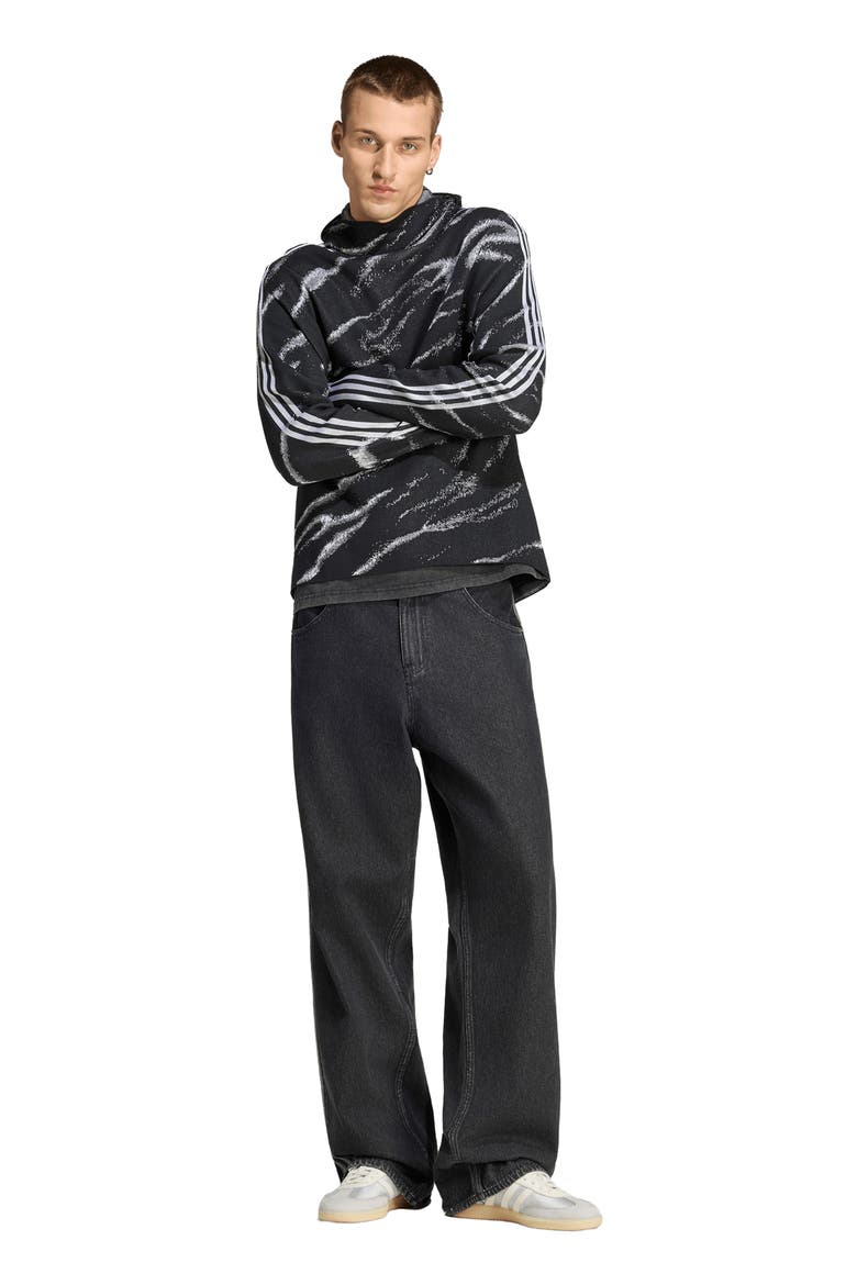 A6 Knit Hoodie, Alternate, color, BLACK/ GREY THREE