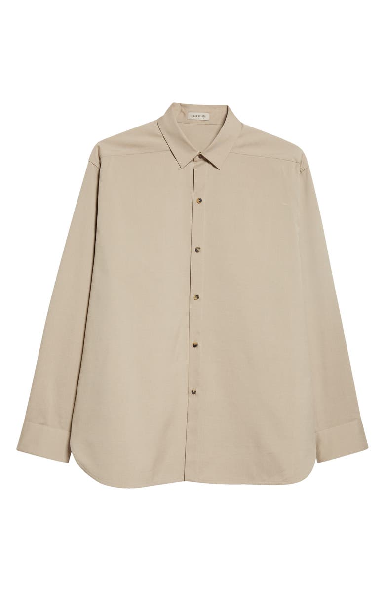 Fear of God Eternal Stretch Cotton & Wool Button-Up Shirt, Alternate, color,
