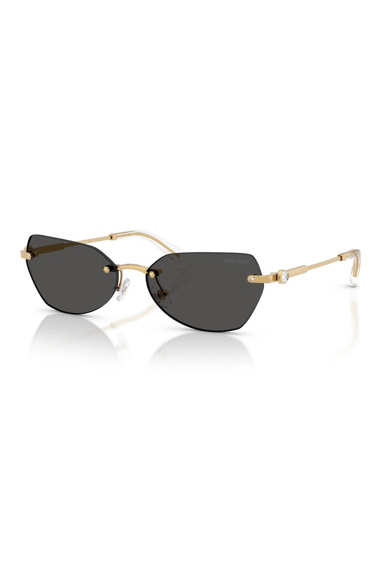 58mm Irregular Sunglasses, Alternate, color, GOLD / DARK GREY