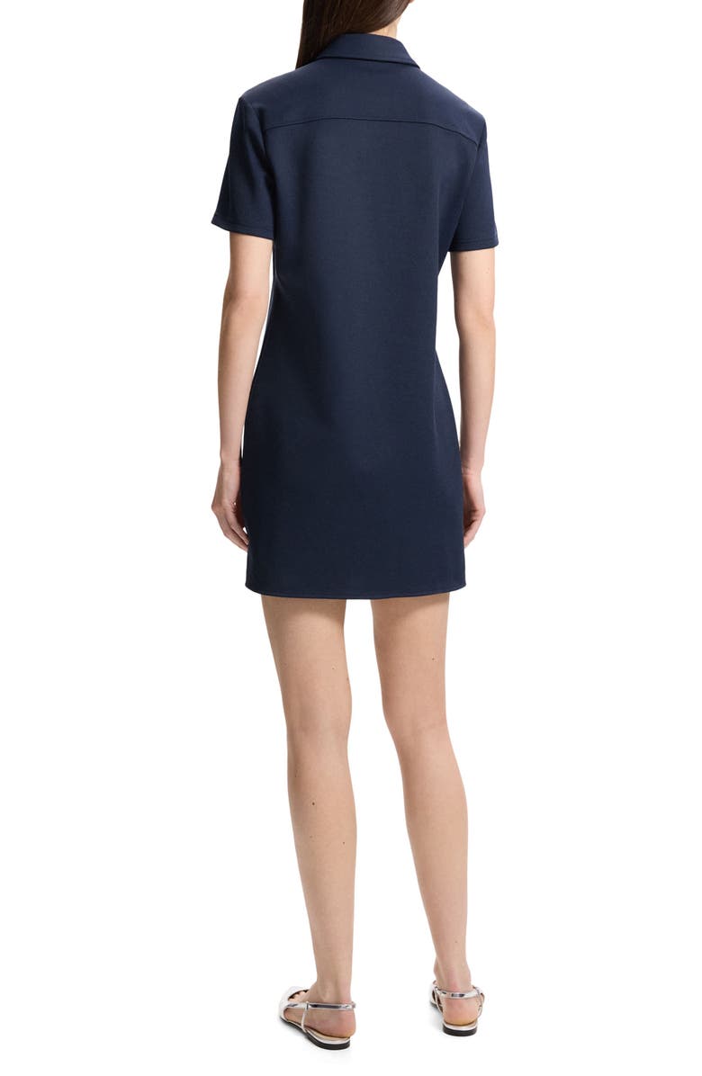 Theory Short Sleeve Piqué Shirtdress, Alternate, color, Nocturne Navy