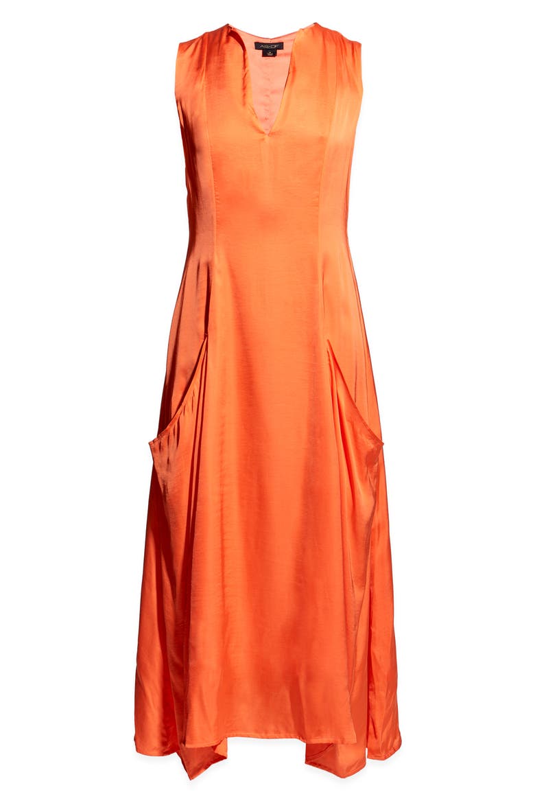 Arlenis Sleeveless Maxi Dress, Alternate, color, TANGERINE