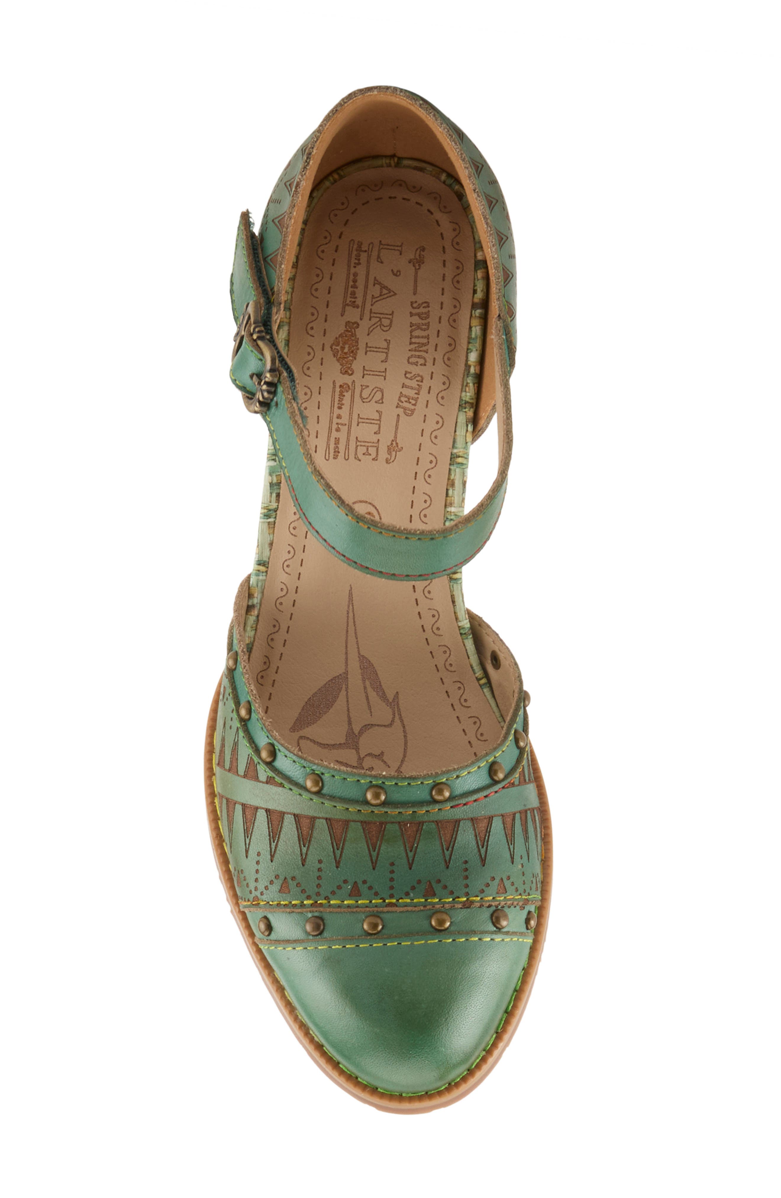 Niobella Ankle Strap Pump, Alternate, color, GREEN