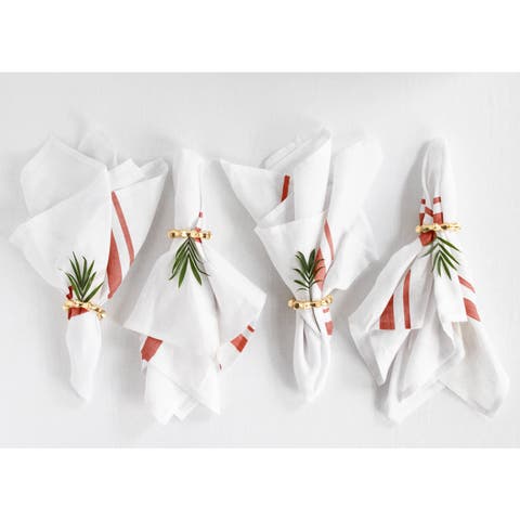 Linen Dinner Napkins - French Stripe