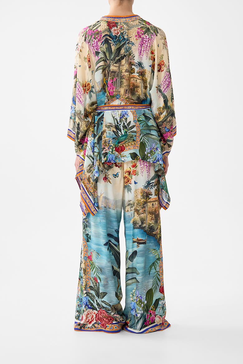 Button Through Scarf Blouse, Alternate, color, Bodrum Botanicals