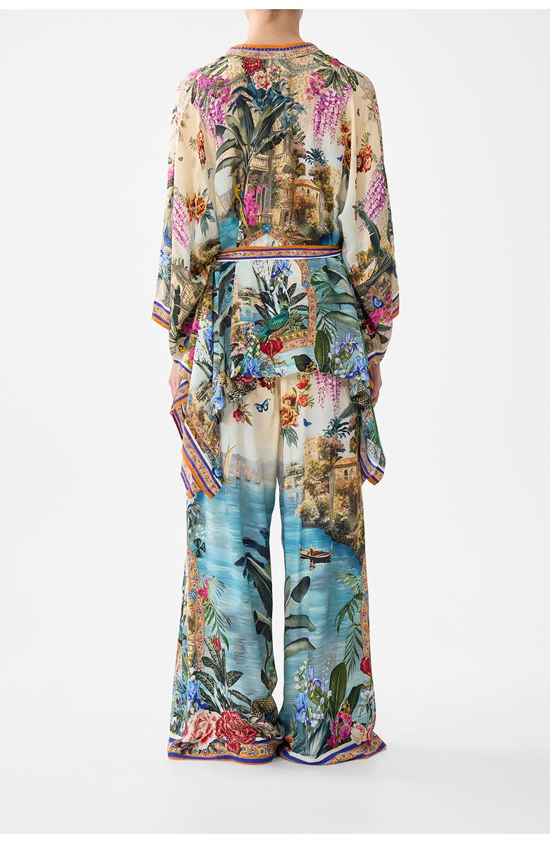 Camilla Button Through Scarf Blouse, Alternate, color, Bodrum Botanicals