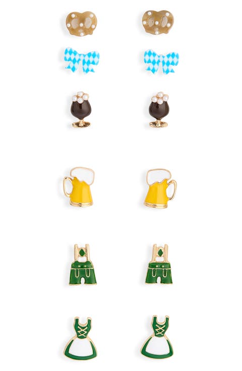 Oktoberfest Set of 6 Stud Earrings