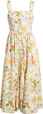 Chelsea28 Embroidered Print Sleeveless Midi Dress