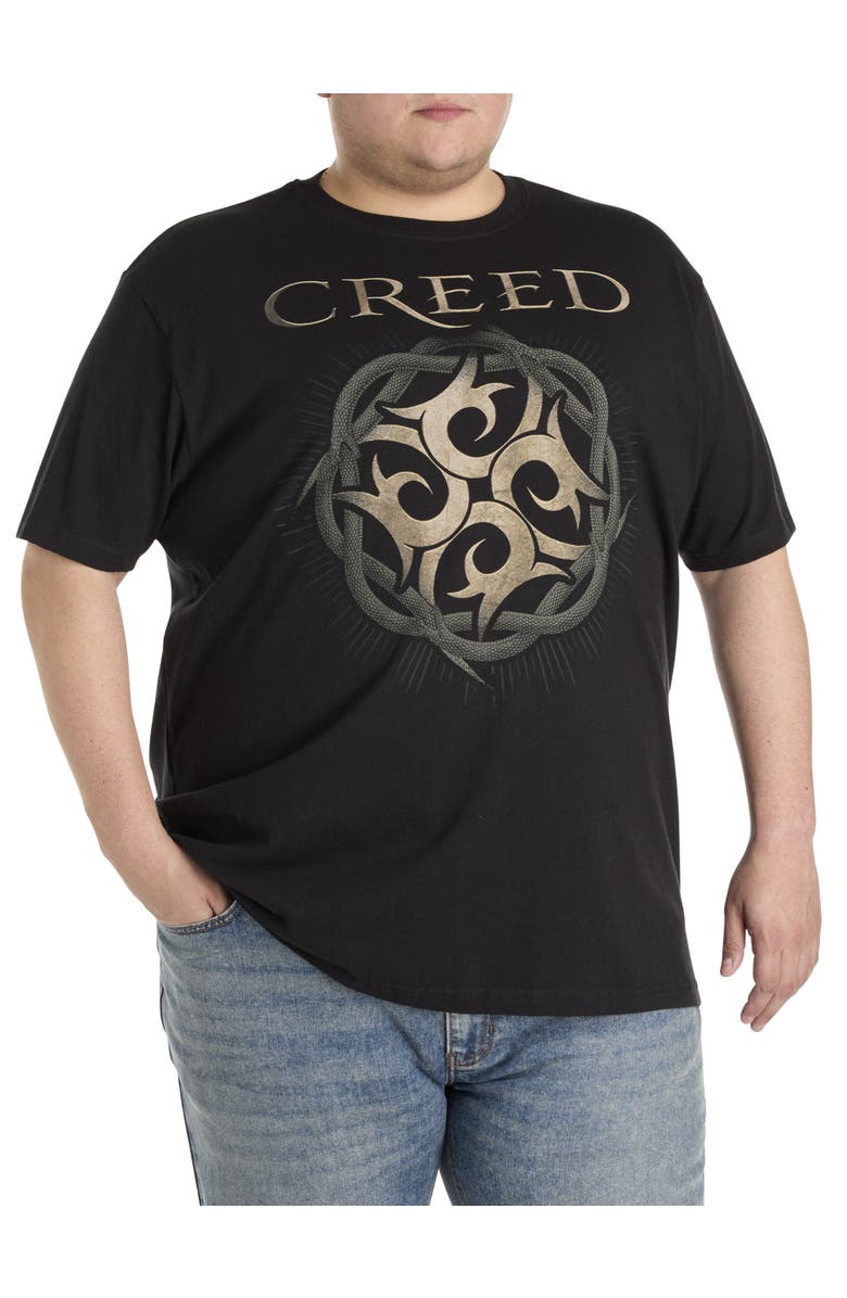 True Nation by DXL Big & Tall Creed Graphic Tee, Main, color, Black