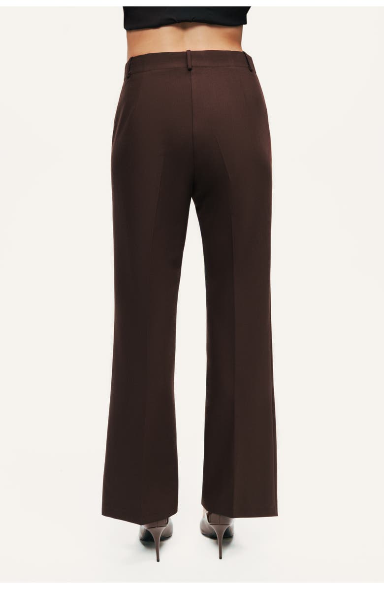 Nocturne Classic Mid-Rise Tailored Pants, Alternate, color, Dark Brown