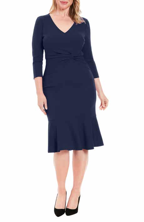 Side Twist Scuba Sheath Dress