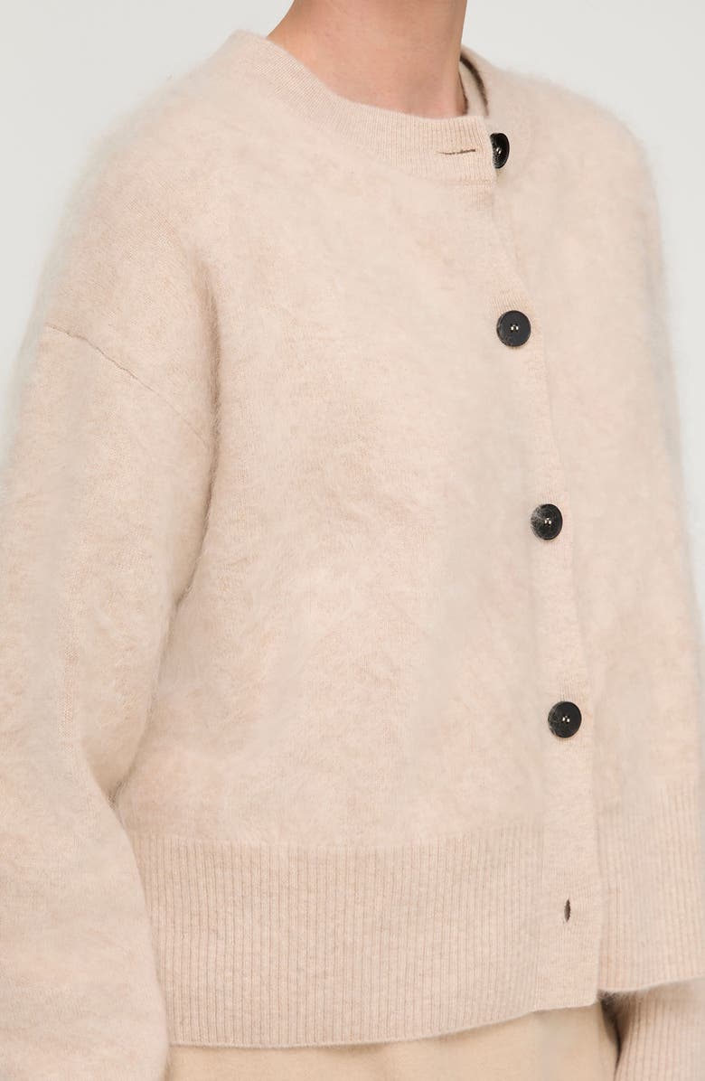 Lafayette 148 New York Brushed Cashmere Cardigan, Alternate, color, Natural Melange