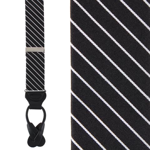 Declan Diagonal Stripe Silk Business Button End Suspenders