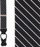 Trafalgar Declan Diagonal Stripe Silk Business Button End Suspenders