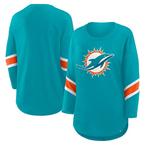 Women's Fanatics  Aqua Miami Dolphins Redzone 3/4-Sleeve T-Shirt