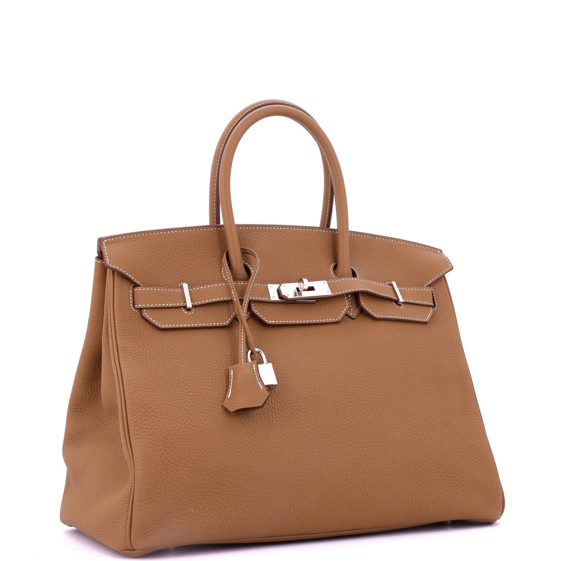 Pre-Owned Hermes Birkin Handbag Brown Togo with Palladium Hardware 35, Alternate, color, 