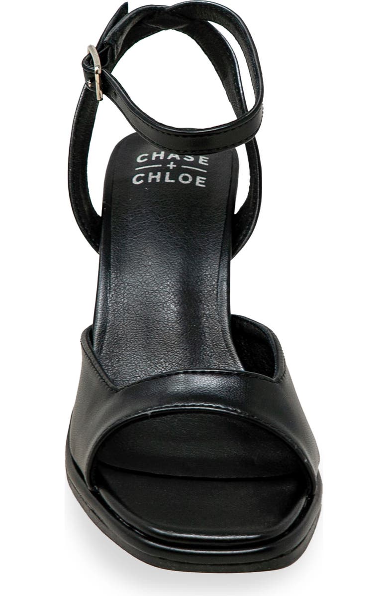 CHASE AND CHLOE Open Toe Ankle Strap Sandal, Alternate, color, Black