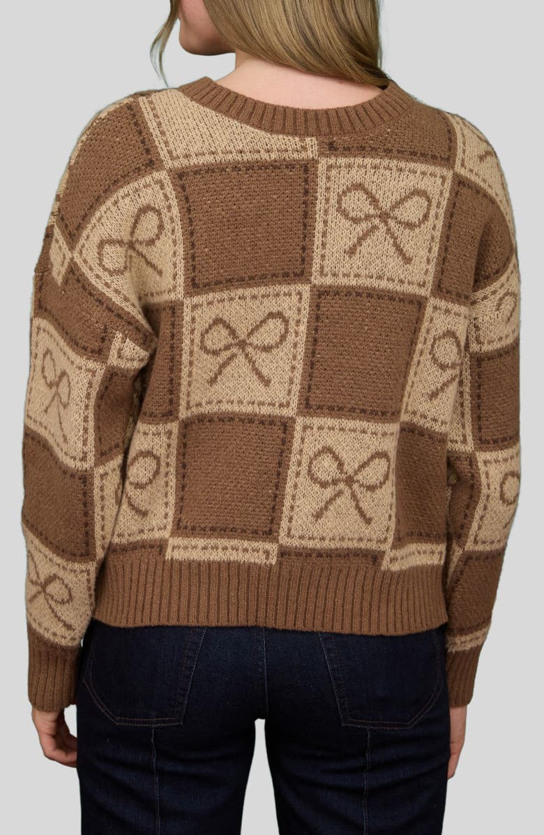 Blu Pepper Bow Sweater, Alternate, color, Brown