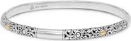 DEVATA Bali Filigree Bangle Bracelet in Sterling Silver and 18K Gold