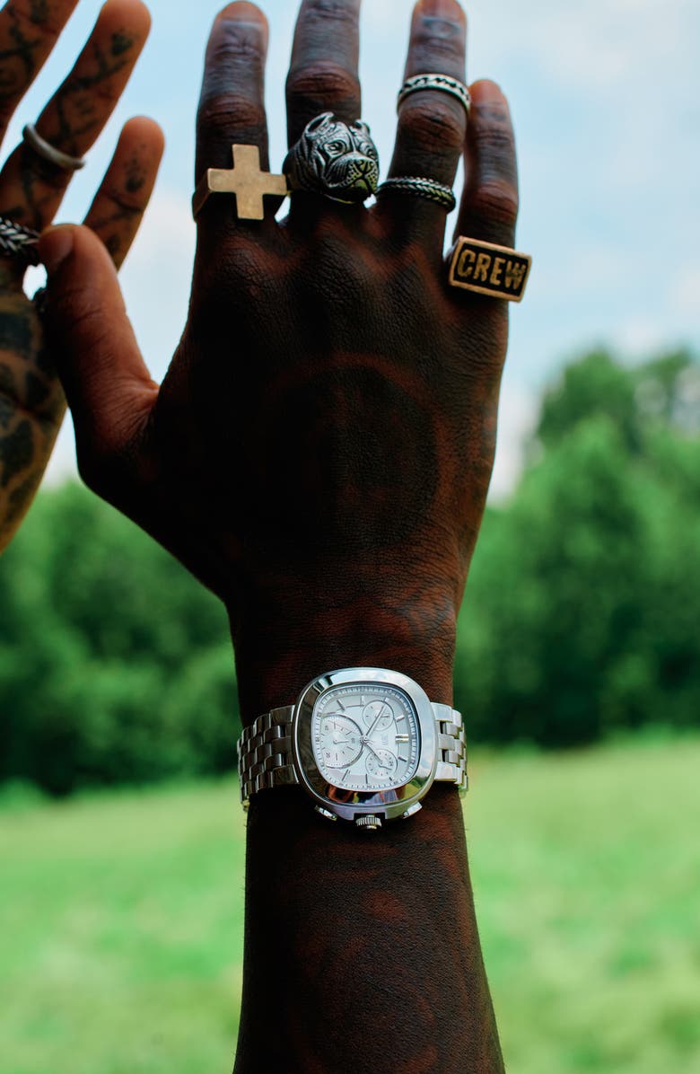 JBW Men's Coast Lab-Created Diamond Bracelet Watch, 38mm, Alternate, color, Stainless Steel