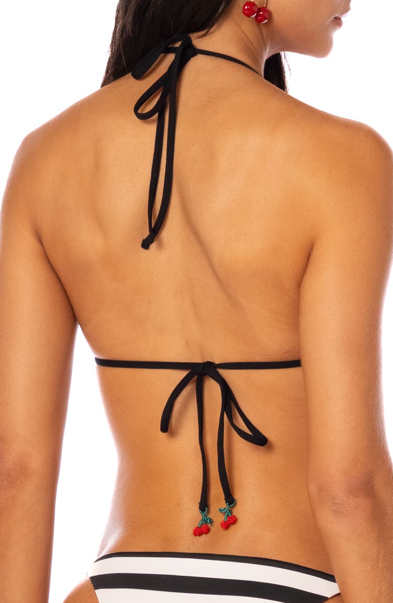 Maaji Rugby Rush Balmy Reversible Bikini Top, Alternate, color, Black