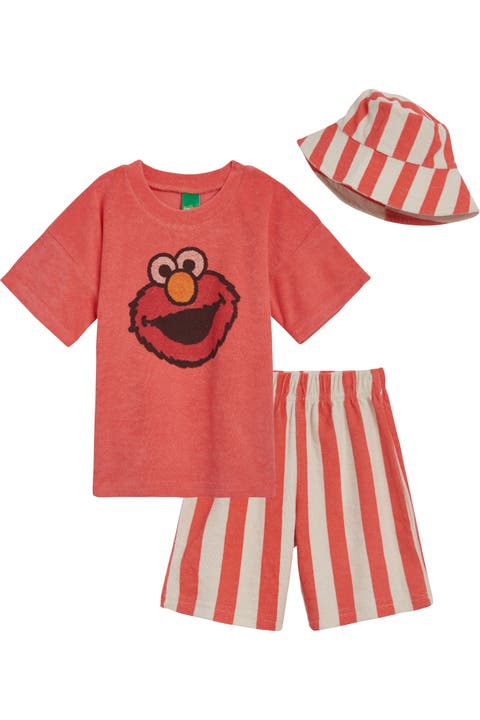 Elmo T-Shirt and Shorts Set with Bucket Hat