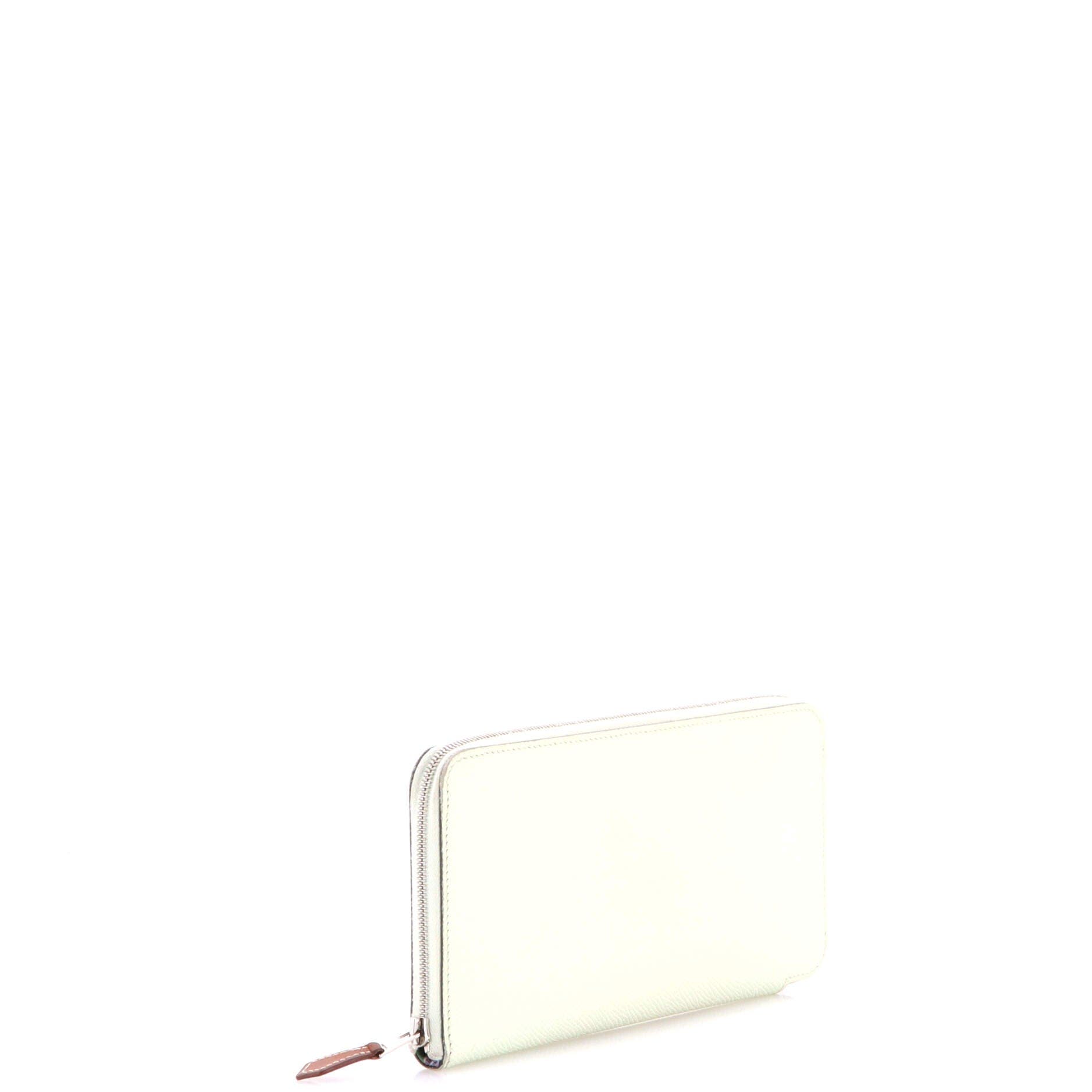 Pre-Owned Hermes Azap Zip Around Wallet Silk'in Epsom Long, Alternate, color, Vert Fizz
