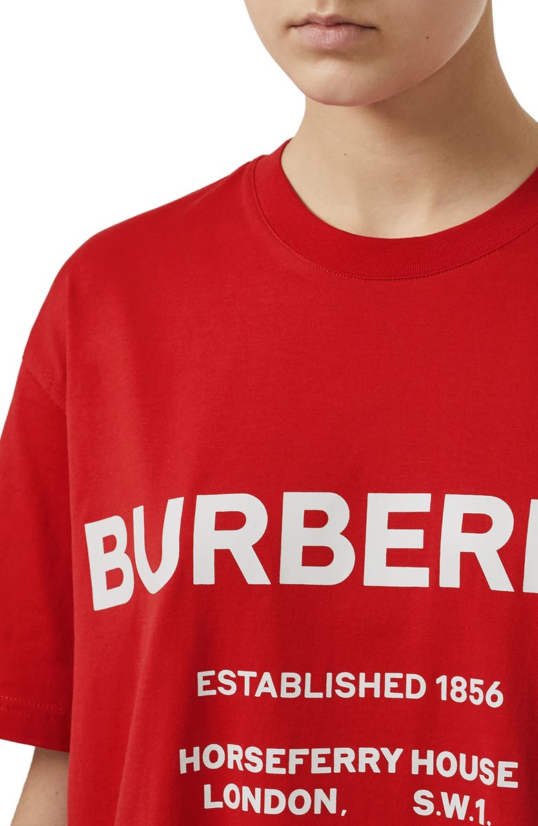 Burberry Hustley Horseferry Print Cotton Tee, Alternate, color, 