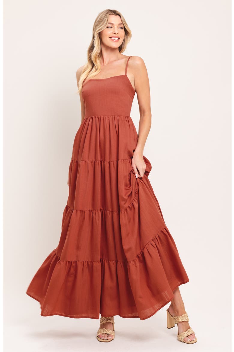 Tiered Maxi Dress, Alternate, color, BRONZE
