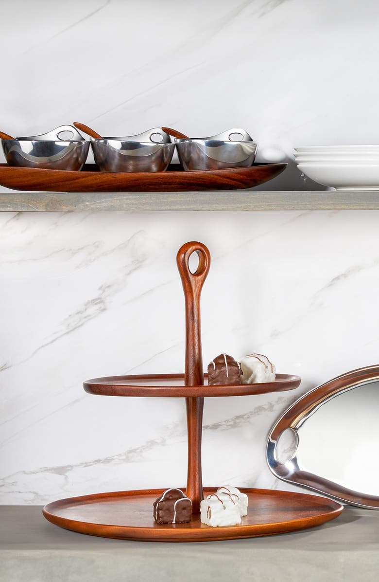 Nambé Portables Triple Condiment Serving Set, Alternate, color, Brown