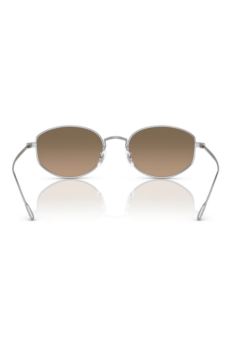 51mm Polarized Oval Sunglasses, Alternate, color, SILVER