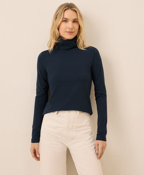 Luxe Stretch Jersey Slim Turtleneck