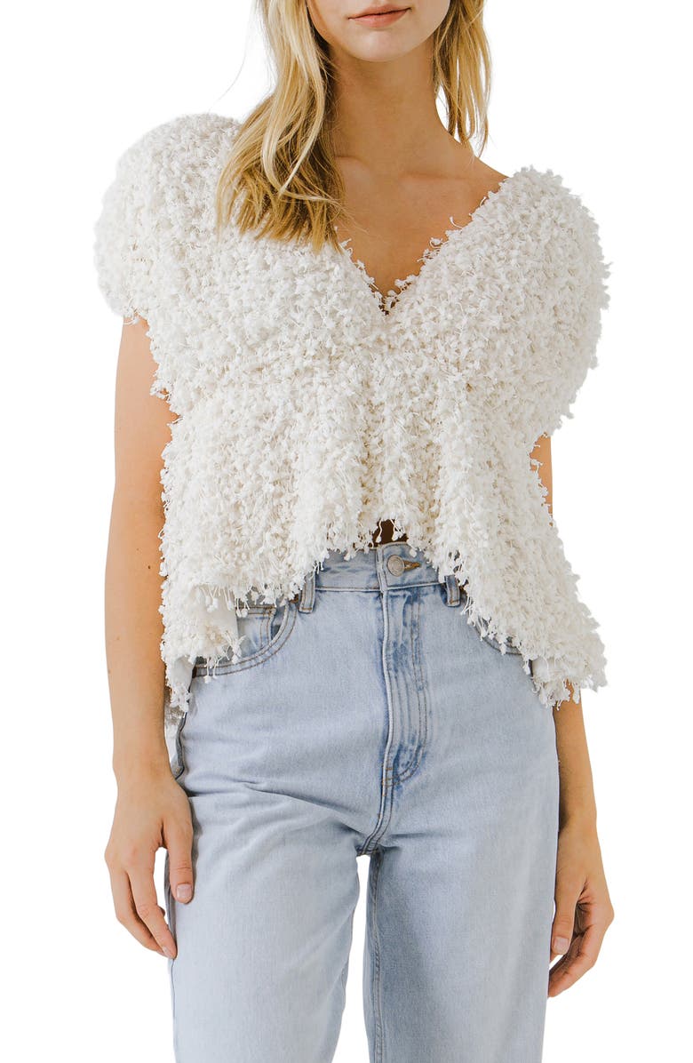 Endless Rose Textured Plunge Neck Top, Alternate, color, 