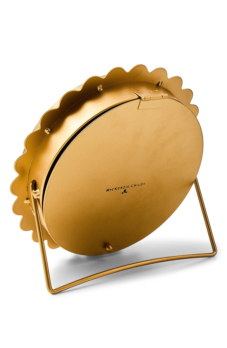 MACKENZIE CHILDS Rosy Check Scalloped Desk Clock, Alternate, color, Rosy