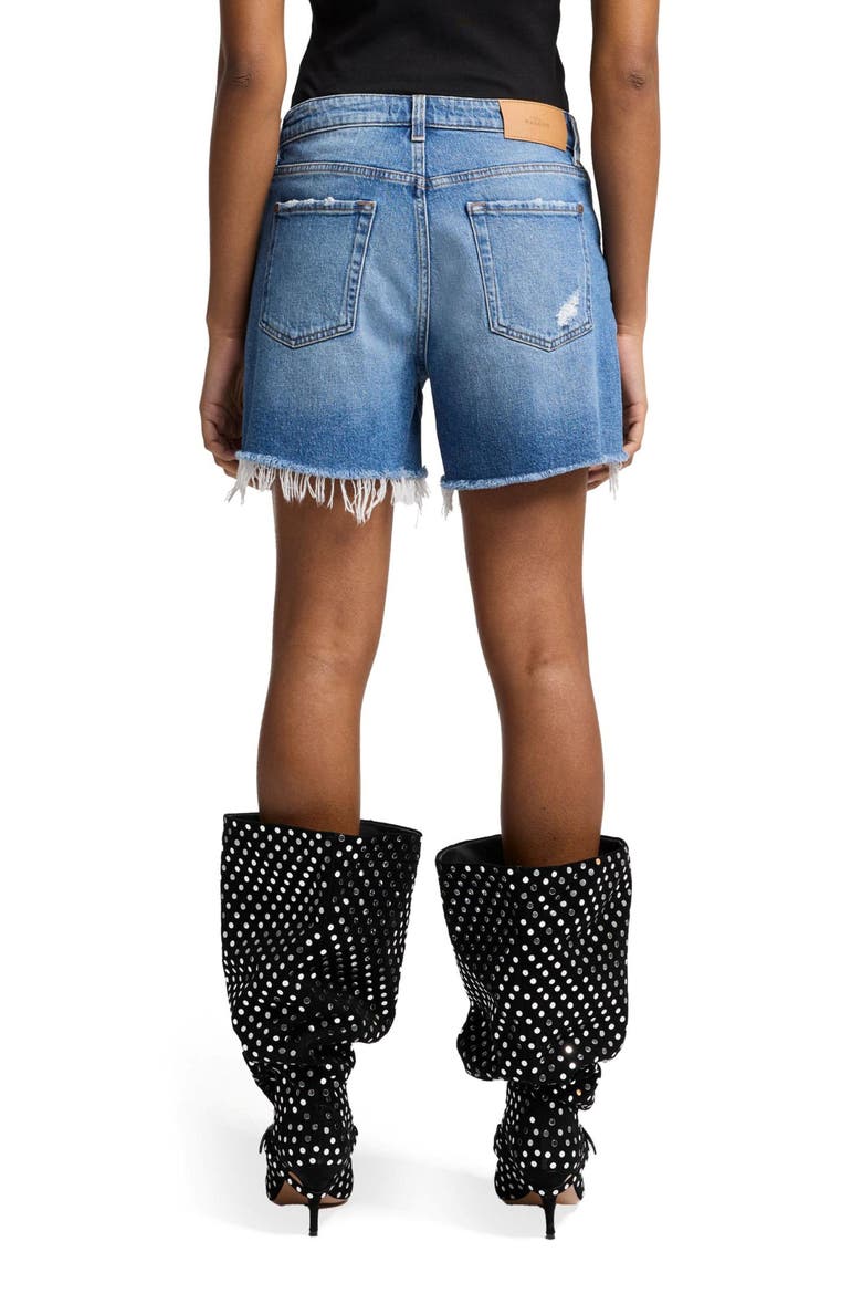 Monroe High Waist Long Cutoff Denim Shorts, Alternate, color, WEEKEND