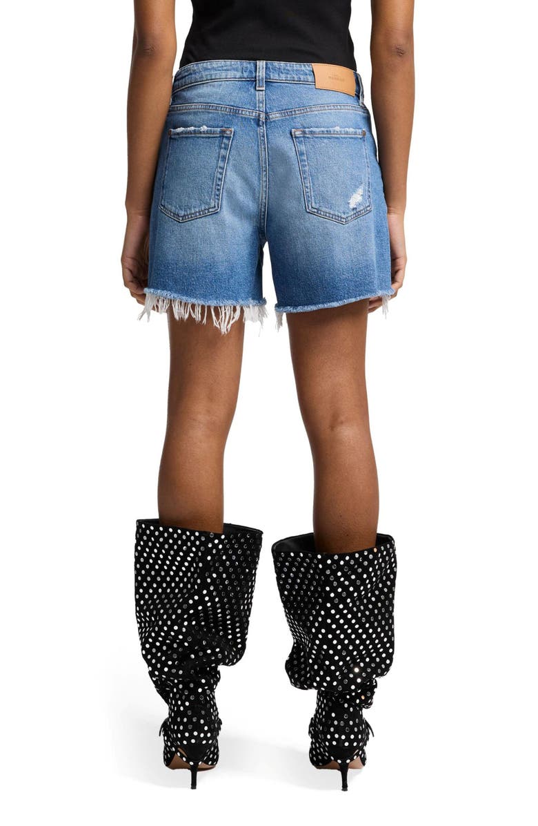 Seven Monroe High Waist Long Cutoff Denim Shorts, Alternate, color, Weekend