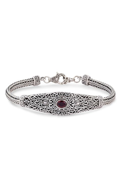 Sterling Silver Filigree Amethyst Bracelet