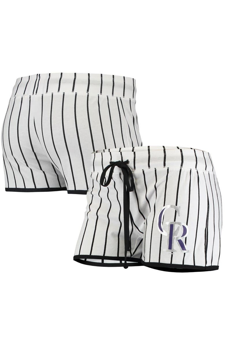 CONCEPTS SPORT Women's Concepts Sport White Colorado Rockies Vigor Pinstripe Sleep Short, Main, color, White