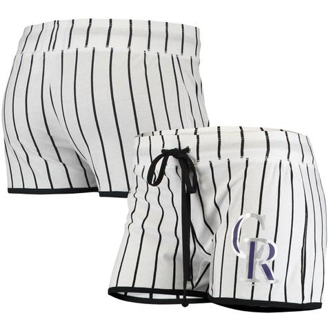 Women's Concepts Sport White Colorado Rockies Vigor Pinstripe Sleep Short