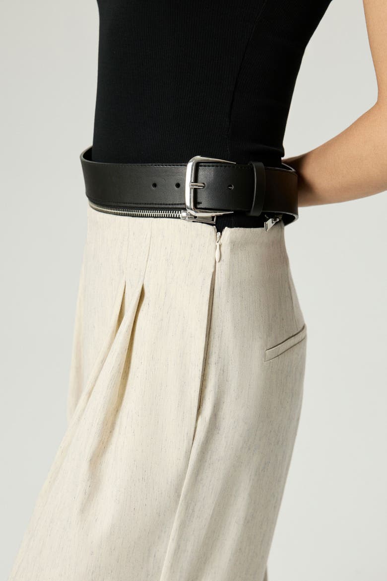 Pleated Wide-Leg Pants, Alternate, color, Ivory