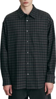Dunst Oversize Check Flannel Button-Up Shirt