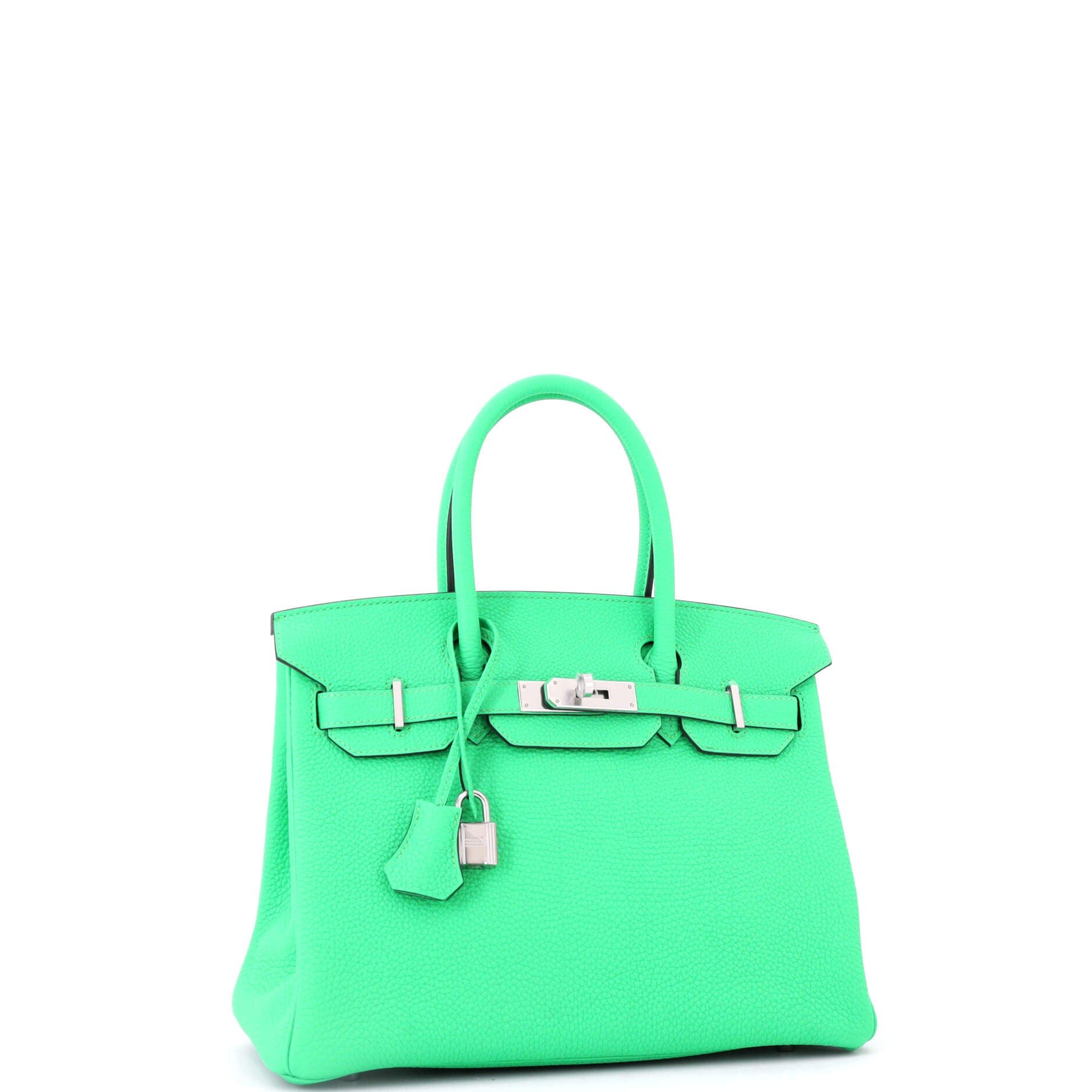 Pre-Owned Hermes Birkin Handbag Green Togo with Palladium Hardware 30, Alternate, color, 
