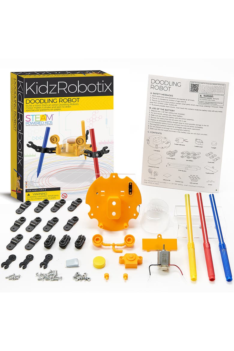 KidzRobotix Doodling Robot DIY Kit, Build A Robot That's An Artist, 8+, Alternate, color, Multicolored