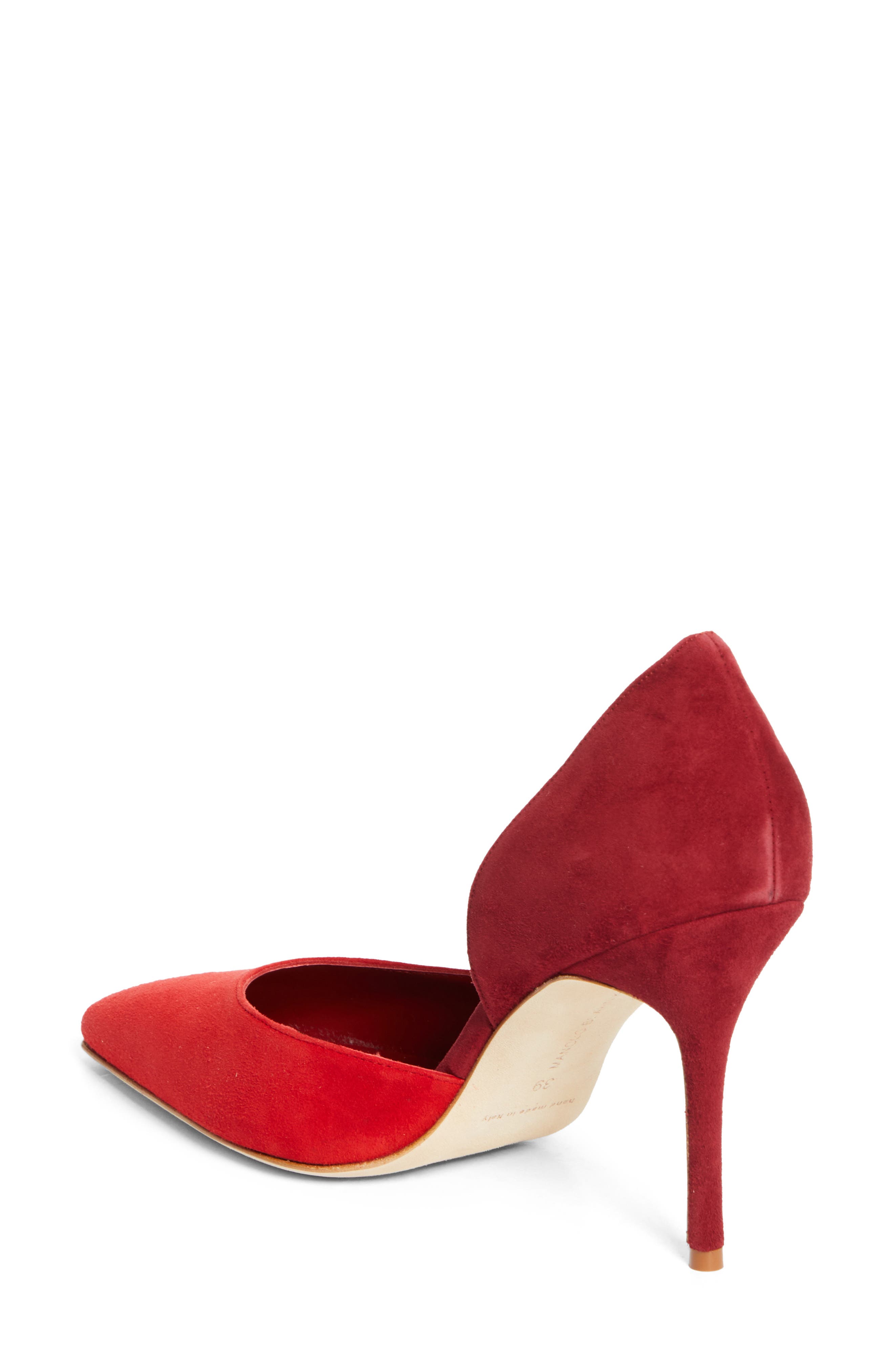 Manolo Blahnik Taylerbinu d'Orsay Pump, Alternate, color, Red 6208/Red 6039