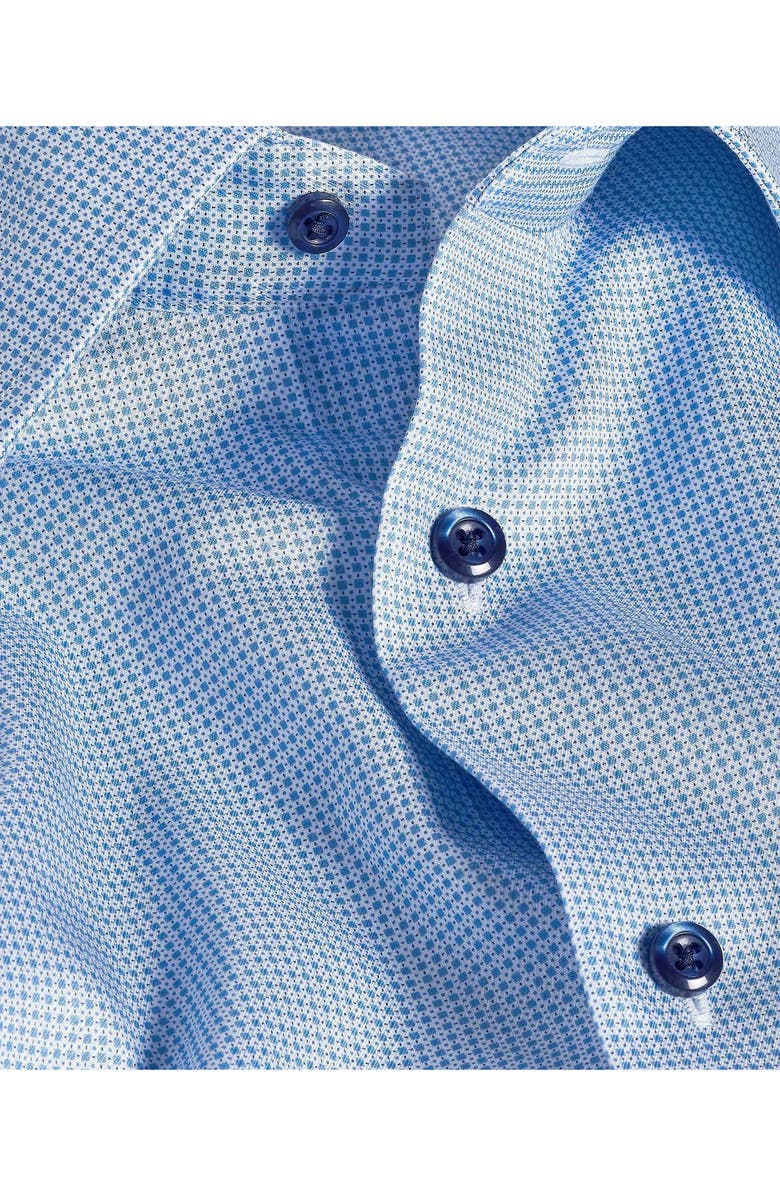 David Donahue Regular Fit Microprint Cotton Dress Shirt, Alternate, color, Blue