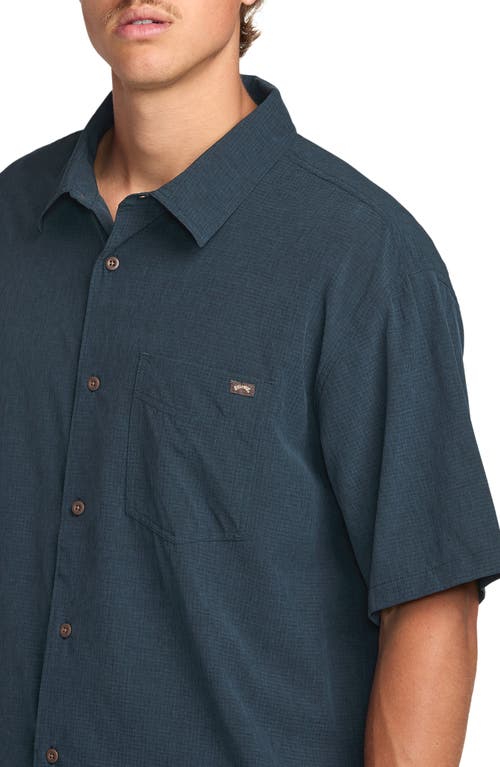 Billabong Surftrek Print Short Sleeve Button-up Shirt In Blue