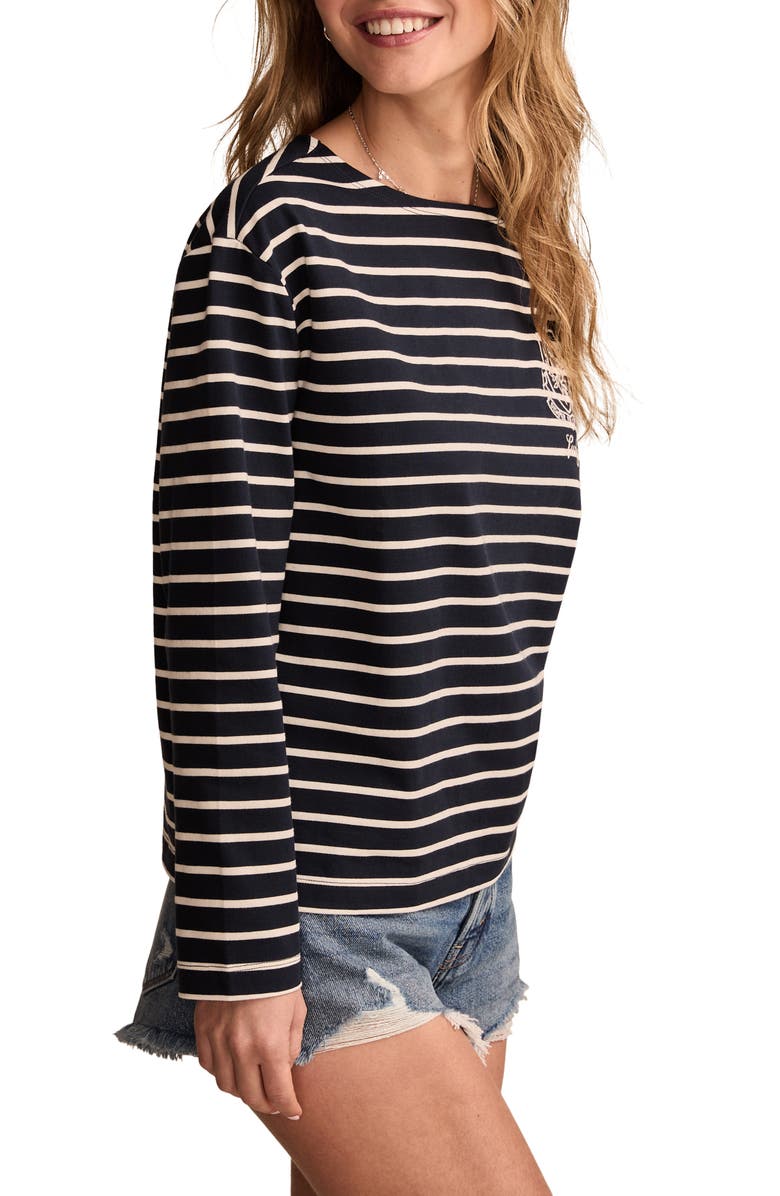 Lucky Brand Sailor Stripe Long Sleeve T-Shirt, Alternate, color, 
