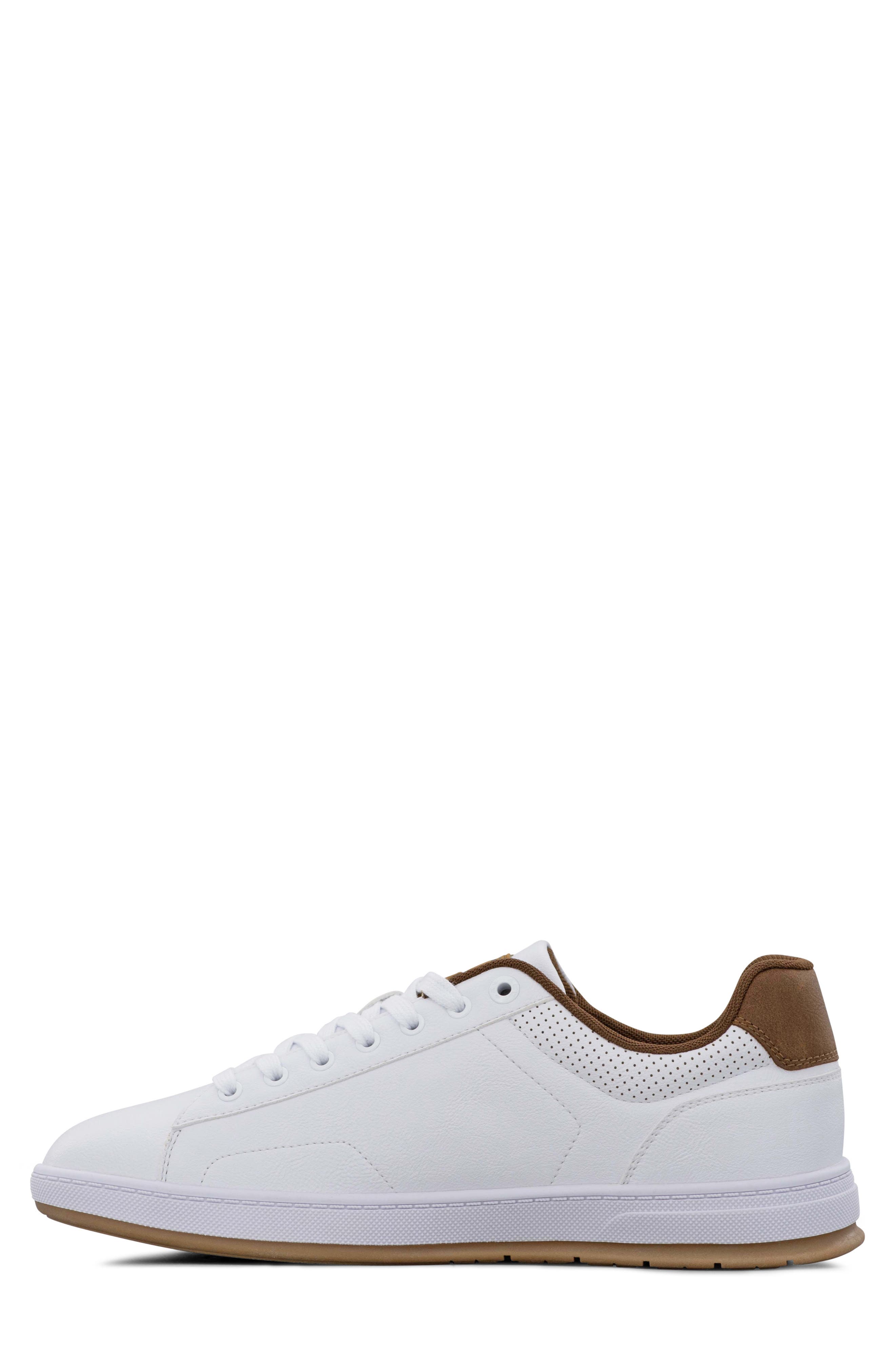 Dante Faux Leather Sneaker, Alternate, color, WHITE/ BRITISH TAN