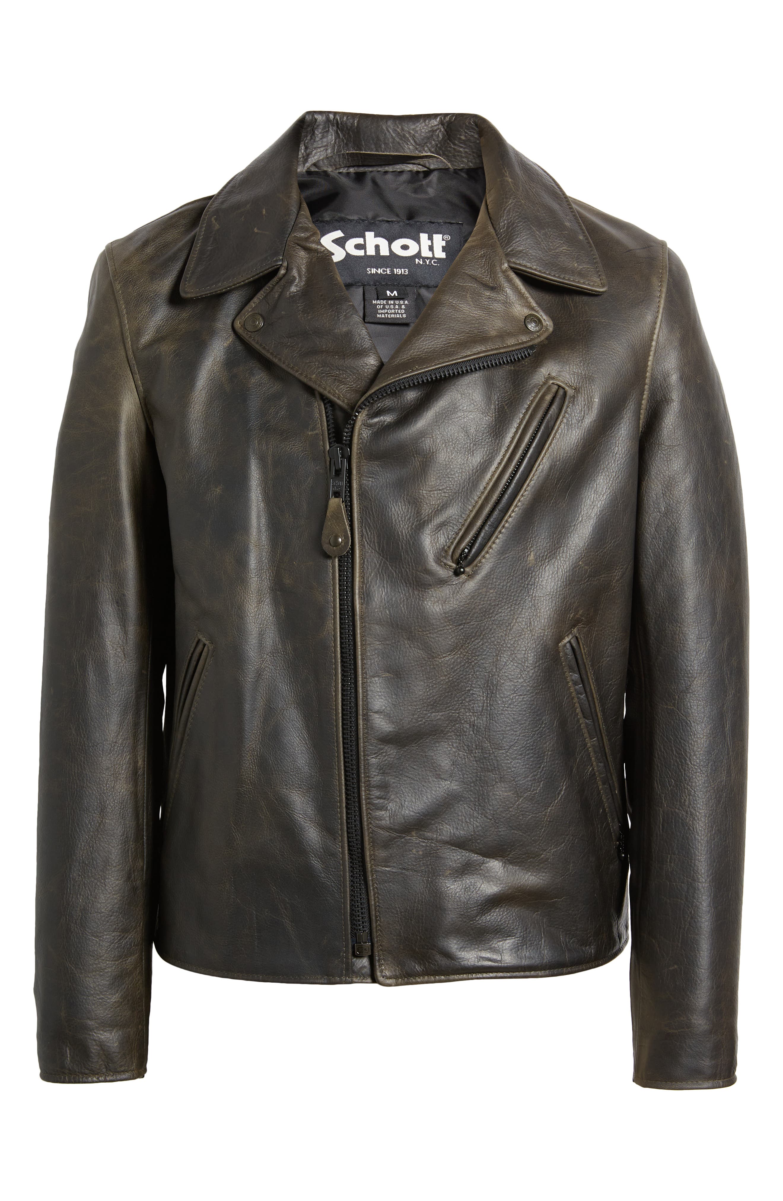 Schott NYC Cowhide Leather Moto Jacket (Men) | Nordstrom