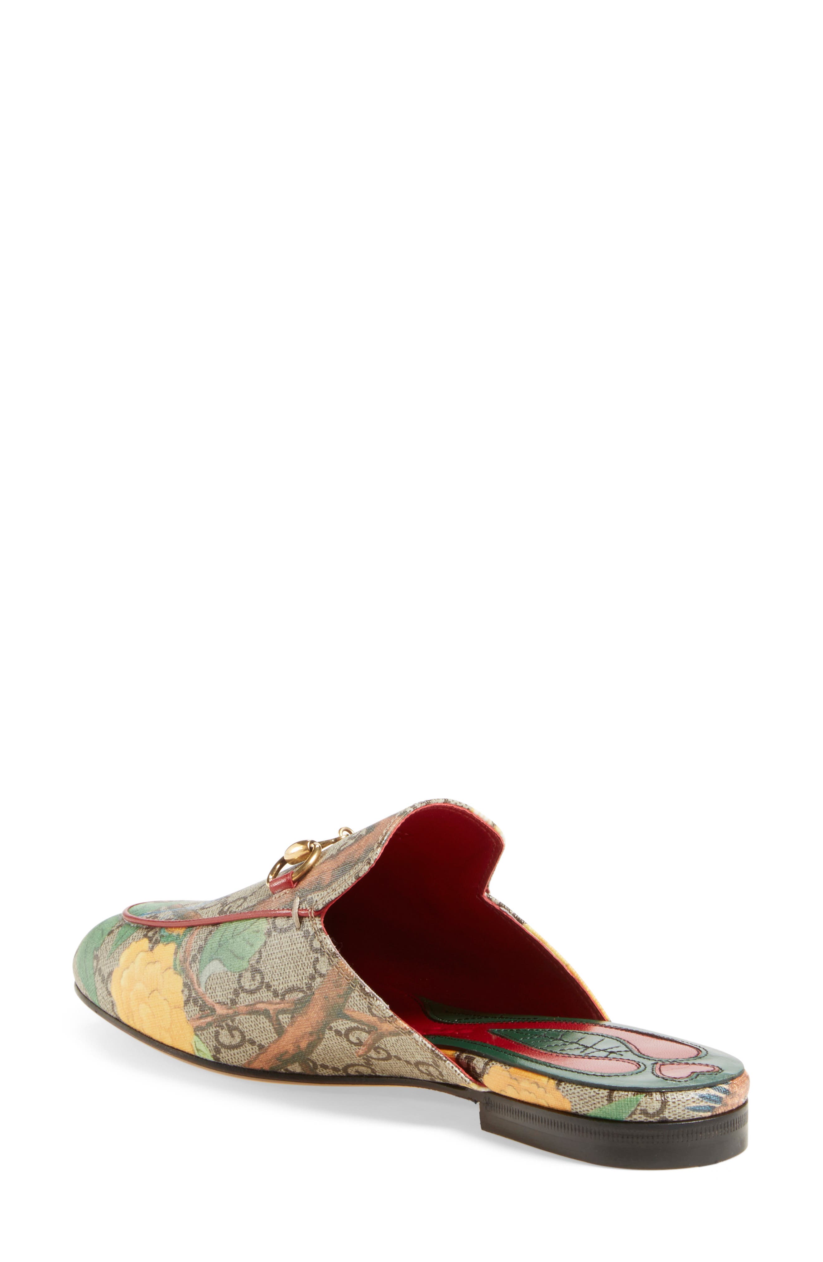 Gucci 'Princetown' Floral Print Mule Loafer, Alternate, color, 